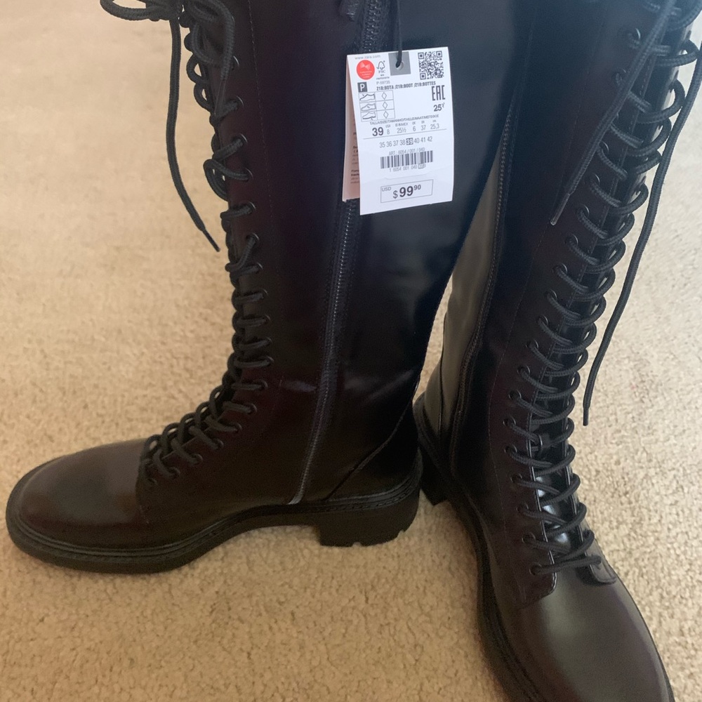 Zara lace up combat boots